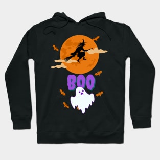 Creepy Halloween witch Boo Gift Hoodie